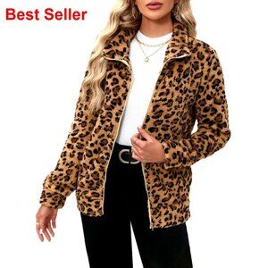 Women's Soft Fleece Full Zip Jacket with Pockets, Long Sleeve, Warm Winter Wear